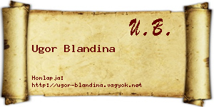 Ugor Blandina névjegykártya